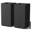 Sapcrete Modern 24.5in. High Large Tall Tapered Square Charcoal Black Outdoor Cement Planter Plant Pots Set of 2