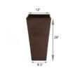 Arcadia Garden Products Contempo Tall Square 13 in. x 13 in. x 28 in. Chocolate PSW Pot