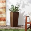 Arcadia Garden Products Contempo Tall Square 13 in. x 13 in. x 28 in. Chocolate PSW Pot