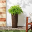 Arcadia Garden Products Contempo Tall Round 13 in. x 28 in. Chocolate Marble PSW Planter
