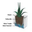 Mayne Lakeland 20 in. Square Self-Watering Cranberry Red Polyethylene Planter