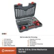 Crescent 3/8 in. Drive 12-Point Standard SAE/Metric Mechanics Tool Set with Case (128-Piece)