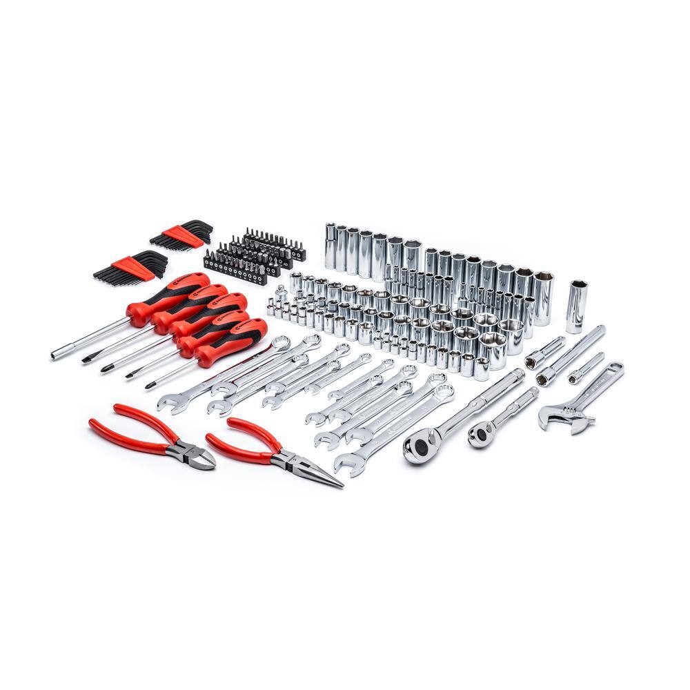 Crescent 1/4 in. and 3/8 in. Drive 6 and 12-Point Standard and Deep SAE/Metric Mechanics Tool Set with Case (180-Piece) Crescent 1/4 in. and 3/8 in. Drive 6 and 12-Point Standard and Deep SAE/Metric Mechanics Tool Set with Case (180-Piece)