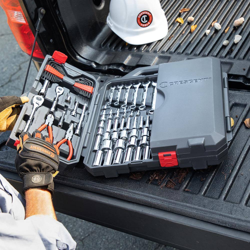 Crescent 1/4 in. and 3/8 in. Drive 6 and 12-Point Standard and Deep SAE/Metric Mechanics Tool Set with Case (180-Piece) Crescent 1/4 in. and 3/8 in. Drive 6 and 12-Point Standard and Deep SAE/Metric Mechanics Tool Set with Case (180-Piece) - Image 3