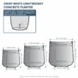 Sapcrete 15.5in., 12in., 8.5in. Dia Crisp White Extra Large Tall Round Concrete Plant Pot/Planter for Indoor & Outdoor Set of 3