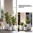 Sapcrete 15.5in., 12in., 8.5in. Dia Crisp White Extra Large Tall Round Concrete Plant Pot/Planter for Indoor & Outdoor Set of 3