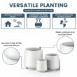 Sapcrete 15.5in., 12in., 8.5in. Dia Crisp White Extra Large Tall Round Concrete Plant Pot/Planter for Indoor & Outdoor Set of 3