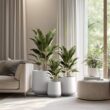 Sapcrete 15.5in., 12in., 8.5in. Dia Crisp White Extra Large Tall Round Concrete Plant Pot/Planter for Indoor & Outdoor Set of 3