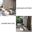 Sapcrete 10in., 13in., 16in. Dia Crisp White Extra Large Tall Round Concrete Plant Pot / Planter for Indoor & Outdoor Set of 3 Sapcrete 10in., 13in., 16in. Dia Crisp White Extra Large Tall Round Concrete Plant Pot / Planter for Indoor & Outdoor Set of 3