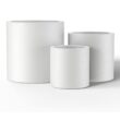 Sapcrete 10in., 13in., 16in. Dia Crisp White Extra Large Tall Round Concrete Plant Pot / Planter for Indoor & Outdoor Set of 3 Sapcrete 10in., 13in., 16in. Dia Crisp White Extra Large Tall Round Concrete Plant Pot / Planter for Indoor & Outdoor Set of 3