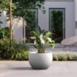 Sapcrete Lightweight 19in. x 13in. Crisp White Extra Large Tall Round Concrete Plant Pot/Planter for Indoor & Outdoor