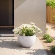 Sapcrete Lightweight 19in. x 13in. Crisp White Extra Large Tall Round Concrete Plant Pot/Planter for Indoor & Outdoor