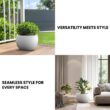Sapcrete Lightweight 19in. x 13in. Crisp White Extra Large Tall Round Concrete Plant Pot/Planter for Indoor & Outdoor