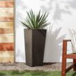 Arcadia Garden Products Contempo Tall Square 13 in. x 13 in. x 28 in. Dark Charcoal PSW Pot