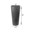 Arcadia Garden Products Contempo Tall Round 13 in. x 28 in. Dark Charcoal Marble PSW Planter
