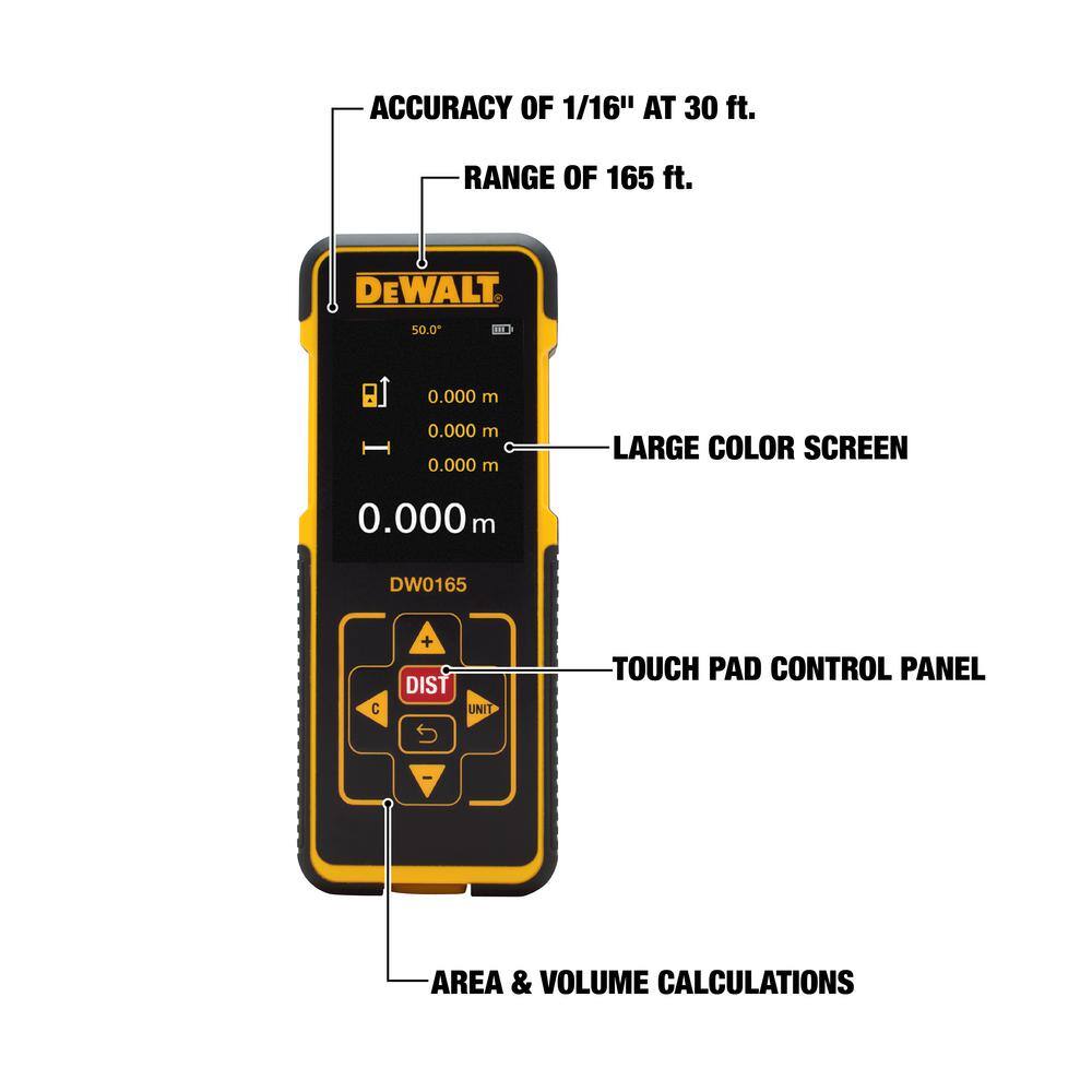 DEWALT 165 ft. Color Screen Laser Distance Measurer DEWALT 165 ft. Color Screen Laser Distance Measurer - Image 3