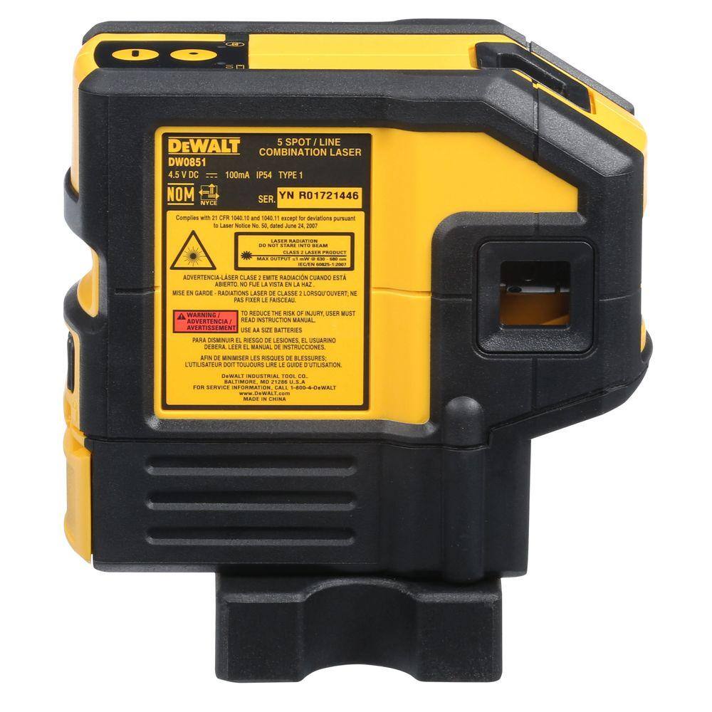 DEWALT 165 ft. Red Self-Leveling 5-Spot & Horizontal Line Laser Level with (3) AA Batteries & Case DEWALT 165 ft. Red Self-Leveling 5-Spot & Horizontal Line Laser Level with (3) AA Batteries & Case - Image 10