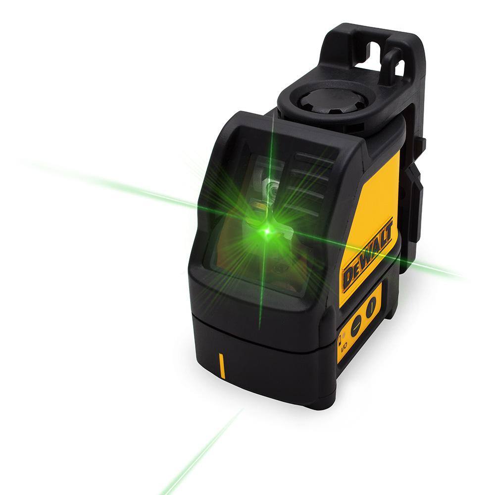 DEWALT 100 ft. Green Self-Leveling Cross Line Laser Level with (3) AA Batteries & Case DEWALT 100 ft. Green Self-Leveling Cross Line Laser Level with (3) AA Batteries & Case