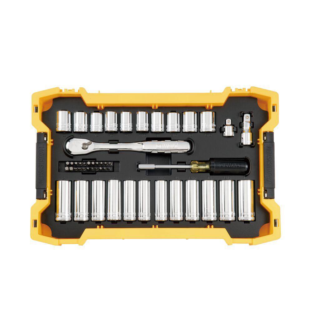 DEWALT 3/8 in. and 1/2 in. Drive Mechanics Tool Set with Toughsystem Trays (85-Piece) DEWALT 3/8 in. and 1/2 in. Drive Mechanics Tool Set with Toughsystem Trays (85-Piece)