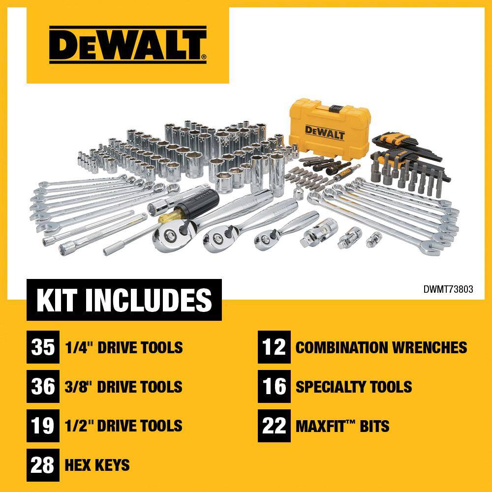 DEWALT 1/4 in., 3/8 in. and ½ in. Drive Polished Chrome Mechanics Tool Set (168-Piece) DEWALT 1/4 in., 3/8 in. and ½ in. Drive Polished Chrome Mechanics Tool Set (168-Piece) - Image 8