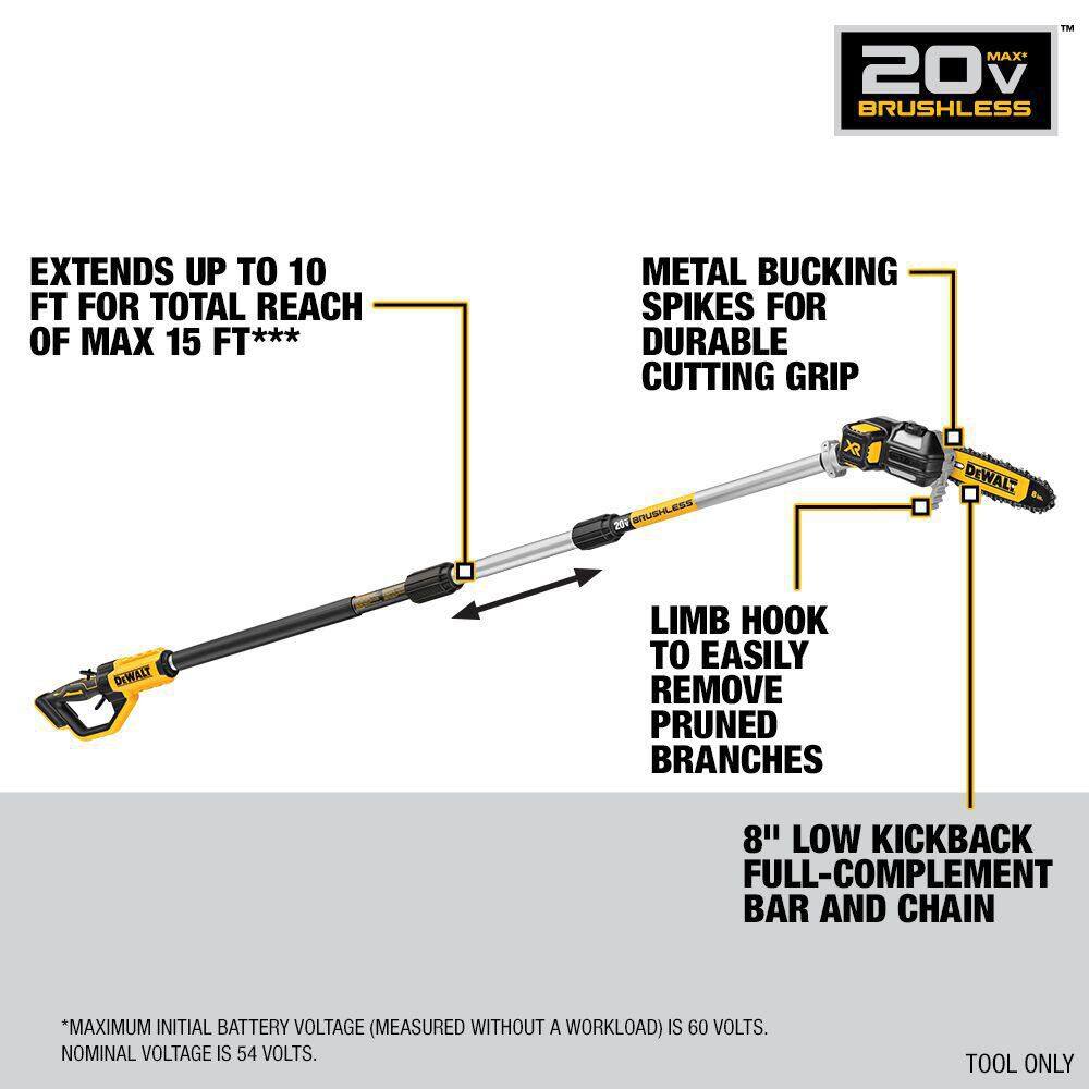 DEWALT 20V MAX Cordless Lithium-Ion Pole Saw and Pole Hedge Trimmer Combo Kit with (1) 4.0 Ah Battery and Charger DEWALT 20V MAX Cordless Lithium-Ion Pole Saw and Pole Hedge Trimmer Combo Kit with (1) 4.0 Ah Battery and Charger - Image 8