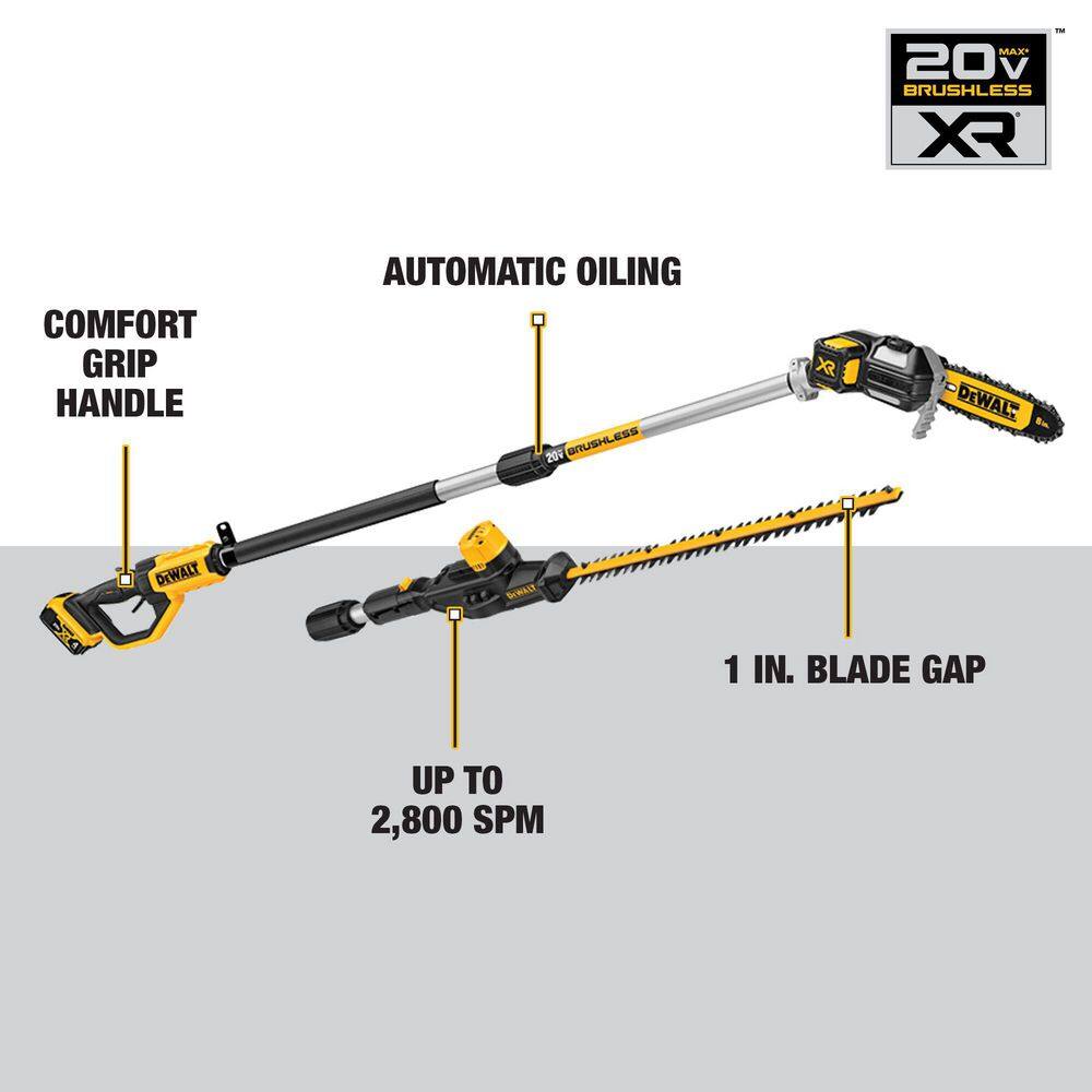 DEWALT 20V MAX Cordless Lithium-Ion Pole Saw and Pole Hedge Trimmer Combo Kit with (1) 4.0 Ah Battery and Charger DEWALT 20V MAX Cordless Lithium-Ion Pole Saw and Pole Hedge Trimmer Combo Kit with (1) 4.0 Ah Battery and Charger - Image 10
