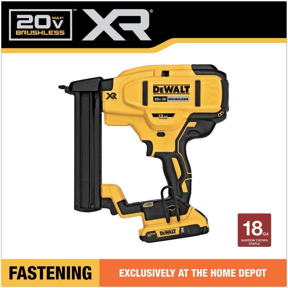 DEWALT 20V MAX XR Lithium-Ion Cordless 18-Gauge Narrow Crown Stapler Kit with 2.0Ah Battery, Charger and Contractor Bag DEWALT 20V MAX XR Lithium-Ion Cordless 18-Gauge Narrow Crown Stapler Kit with 2.0Ah Battery, Charger and Contractor Bag - Image 13