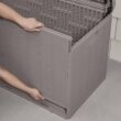 Hampton Bay 110 Gal. Grey Resin Wood Look Outdoor Storage Deck Box with Lockable Lid