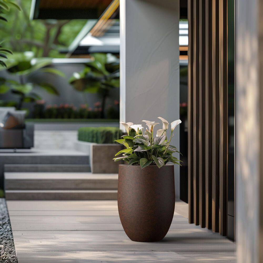 KANTE 32 in. Long Rectangular Pure White Concrete Metal Indoor Outdoor Planter Pot, w/Drainage Hole for Patio, Home and Garden KANTE 32 in. Long Rectangular Pure White Concrete Metal Indoor Outdoor Planter Pot, w/Drainage Hole for Patio, Home and Garden - Image 2