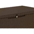 Keter Capri 80 Gal. Brown Durable Resin Plastic Deck Box Outdoor Storage For Patio Lawn and Garden