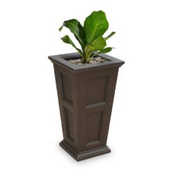 Mayne Fairfield 34 in. Tall Self-Watering Espresso Polyethylene Planter