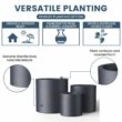 Sapcrete 10in., 13in., 16in. Dia Granite Gray Extra Large Tall Round Concrete Plant Pot / Planter for Indoor & Outdoor Set of 3 Sapcrete 10in., 13in., 16in. Dia Granite Gray Extra Large Tall Round Concrete Plant Pot / Planter for Indoor & Outdoor Set of 3