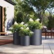 Sapcrete 10in., 13in., 16in. Dia Granite Gray Extra Large Tall Round Concrete Plant Pot / Planter for Indoor & Outdoor Set of 3 Sapcrete 10in., 13in., 16in. Dia Granite Gray Extra Large Tall Round Concrete Plant Pot / Planter for Indoor & Outdoor Set of 3