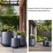 Sapcrete 15.5in., 12in., 8.5in. Dia Granite Gray Large Tall Round Concrete Plant Pot / Planter for Indoor & Outdoor Set of 3