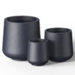 Sapcrete 15.5in., 12in., 8.5in. Dia Granite Gray Large Tall Round Concrete Plant Pot / Planter for Indoor & Outdoor Set of 3