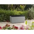 Keter Novel 90 gal. Durable Weatherproof Resin Black and Gray Deck Box Organization and Storage for Outdoor Patio and Lawn Keter Novel 90 gal. Durable Weatherproof Resin Black and Gray Deck Box Organization and Storage for Outdoor Patio and Lawn