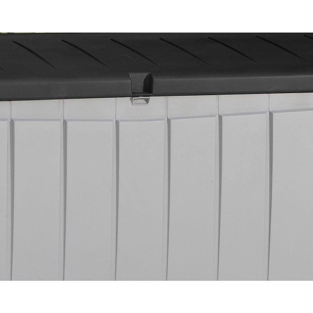 Keter Novel 90 gal. Durable Weatherproof Resin Black and Gray Deck Box Organization and Storage for Outdoor Patio and Lawn Keter Novel 90 gal. Durable Weatherproof Resin Black and Gray Deck Box Organization and Storage for Outdoor Patio and Lawn - Image 7