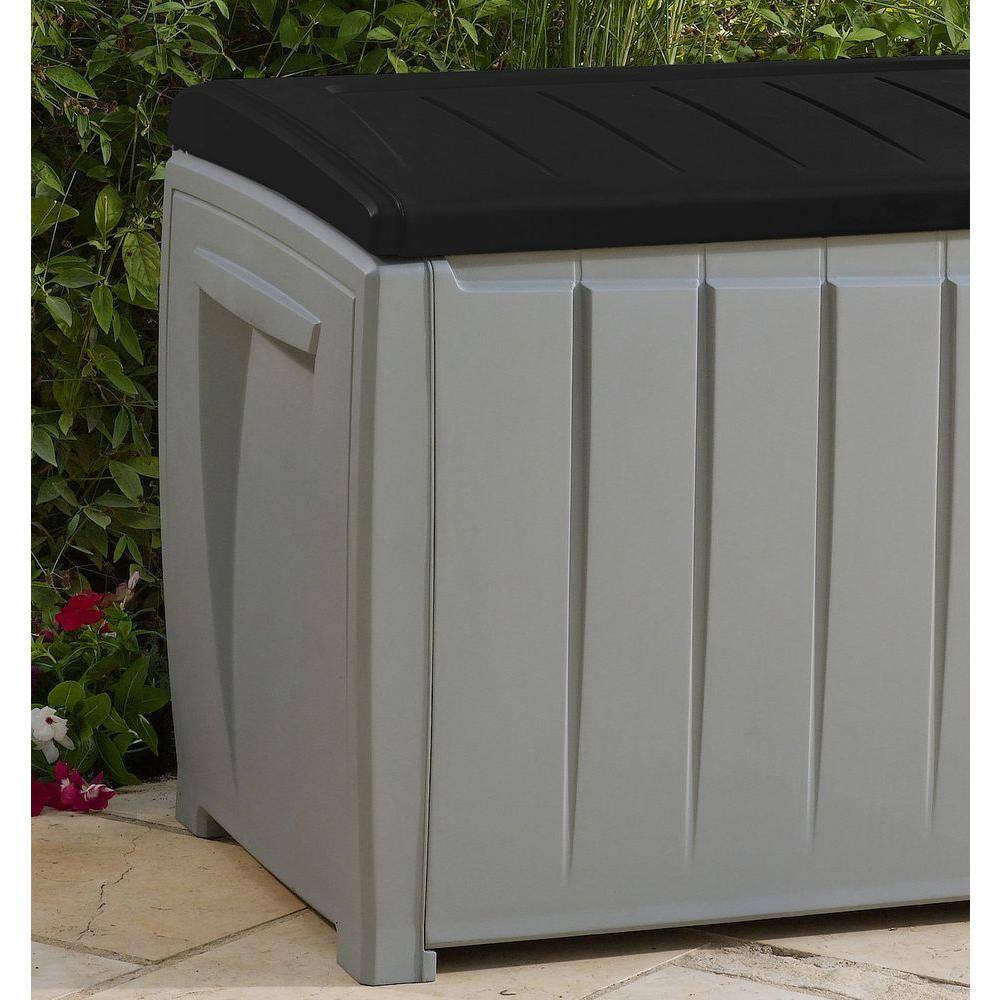 Keter Novel 90 gal. Durable Weatherproof Resin Black and Gray Deck Box Organization and Storage for Outdoor Patio and Lawn Keter Novel 90 gal. Durable Weatherproof Resin Black and Gray Deck Box Organization and Storage for Outdoor Patio and Lawn - Image 8