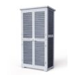 Lofka 34.3 in. W x 18.3 in. D x 63.2 in. H Wood Outdoor Storage Cabinet, Double Lockable Wooden Garden Shed, Gray