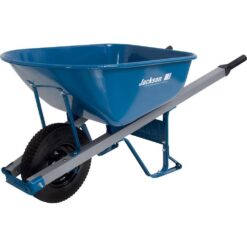 Jackson 6 cu. ft. Heavy Gauge Seamless Steel Wheelbarrow with Steel Handles