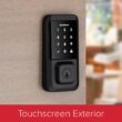 Kwikset HALO Matte Black Touchscreen Wifi Electronic Single-Cylinder Smart Lock Deadbolt W/Halifax Square Handle Combo Pack