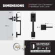 Kwikset San Clemente Matte Black Door Handleset with Halifax Square Door Handle with Microban Antimicrobial Technology