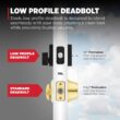 Kwikset San Clemente Matte Black Single Cylinder Low Profile Door Handleset with Halifax Handle Featuring SmartKey Security