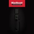 Kwikset San Clemente Matte Black Single Cylinder Low Profile Door Handleset with Halifax Handle Featuring SmartKey Security