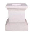 MPG 16-1/2 in. Light Aged White Square Cast Stone Fiberglass Pedestal Planter