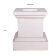 MPG 16-1/2 in. Light Aged White Square Cast Stone Fiberglass Pedestal Planter