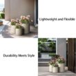 Sapcrete 10 in., 13 in., 16in. Dia Light Gray Extra Large Tall Round Concrete Plant Pot / Planter for Indoor and Outdoor Set of 3