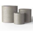 Sapcrete 10 in., 13 in., 16in. Dia Light Gray Extra Large Tall Round Concrete Plant Pot / Planter for Indoor and Outdoor Set of 3