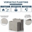 Sapcrete Modern 16 in., 24 in. High Large Tall Elongated Square Light Gray Outdoor Cement Planter Plant Pots Set of 2