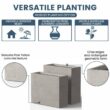 Sapcrete Modern 16 in., 24 in. High Large Tall Elongated Square Light Gray Outdoor Cement Planter Plant Pots Set of 2
